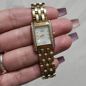Gold and crystal citizen watch